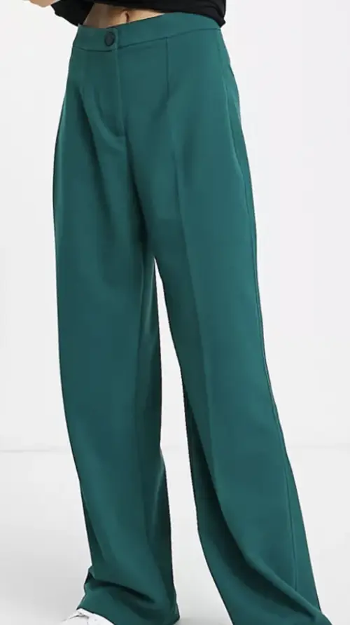 Bershka - pantalon large vert sapin 