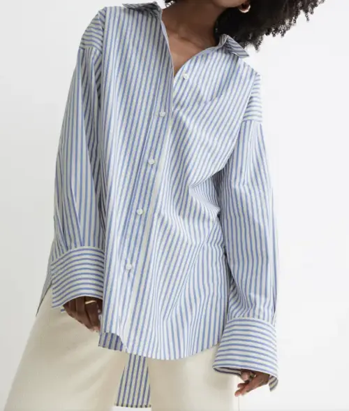 H&M - chemise rayée bleue et blanche 