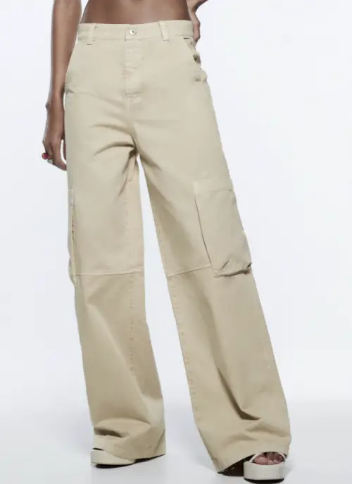 Zara - pantalon cargo large 