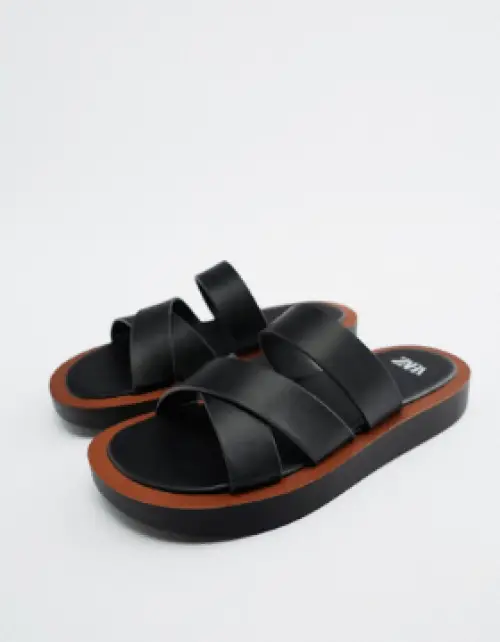 ZARA - Sandales plates minimalistes