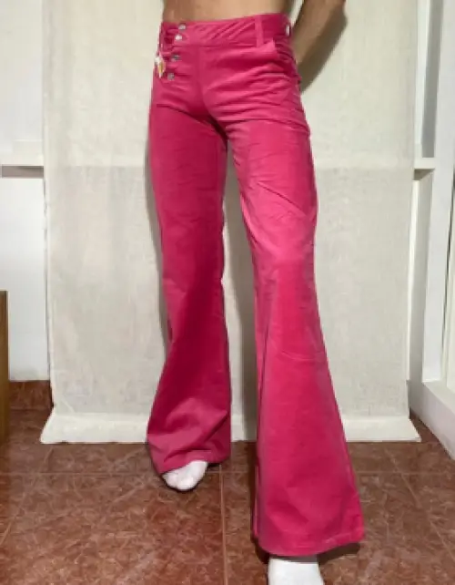ra.fup.ap - Pantalon rose en velours