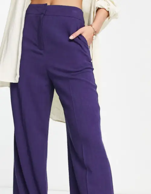 ASOS - pantalon en lin violet 