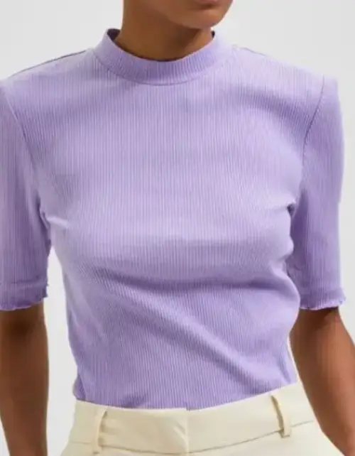Selected femme - t-shirt côtelé 