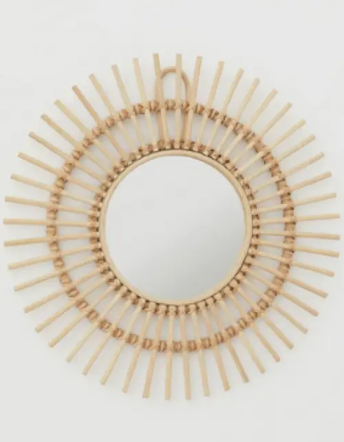 H&M - miroir avec cadre en rotin 