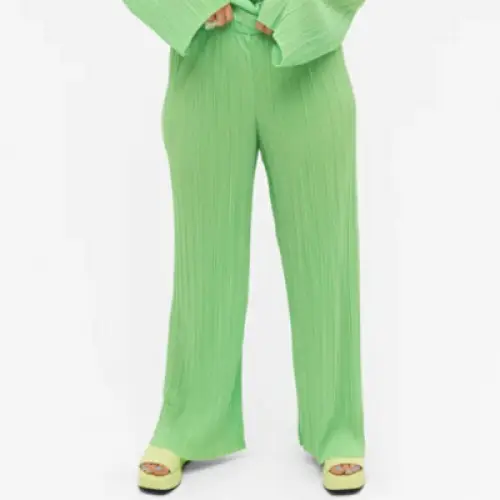 Monki - pantalon plissé vert 