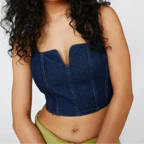 NastyGal - Top corset en jean