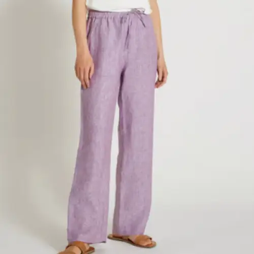 Monoprix - pantalon en lin lilas 