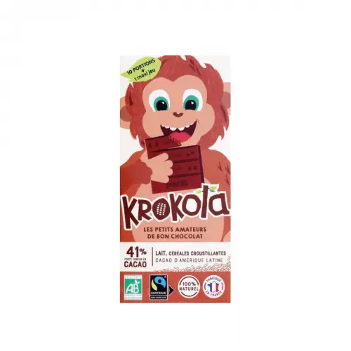 Krokola - Tablette chocolat au lait et céréales croustillantes