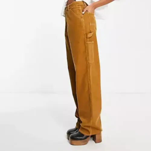 ASOS DESIGN - Pantalon cargo minimaliste en velours côtelé - Biscuit