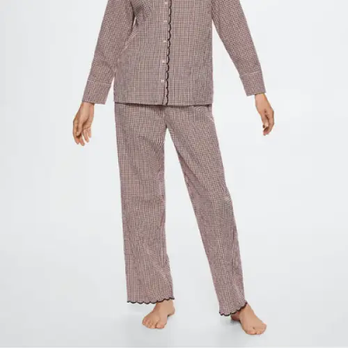 Mango -Pantalon pyjama coton carreaux