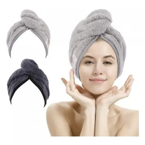 M-bestl - Lot de 2 serviettes de séchage pour cheveux