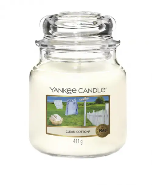 Yankee Candle - Bougie jarre Clean Cotton