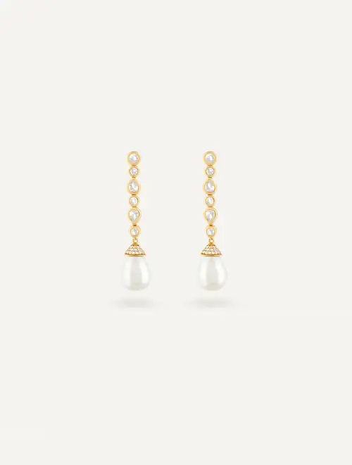 Pearls drop earrings doré - Maison Dorée