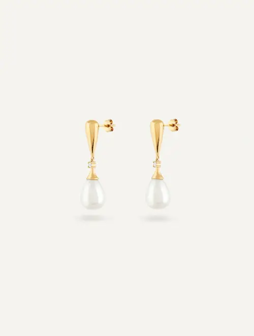 Vintage pearls earrings doré - Maison Dorée
