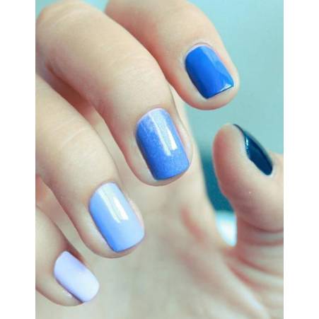 dégradé bleu ongles nail art 