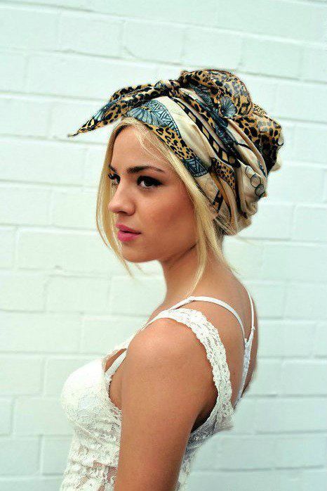 look hairstyle scarf